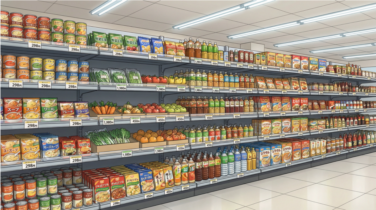 スーパーの商品棚