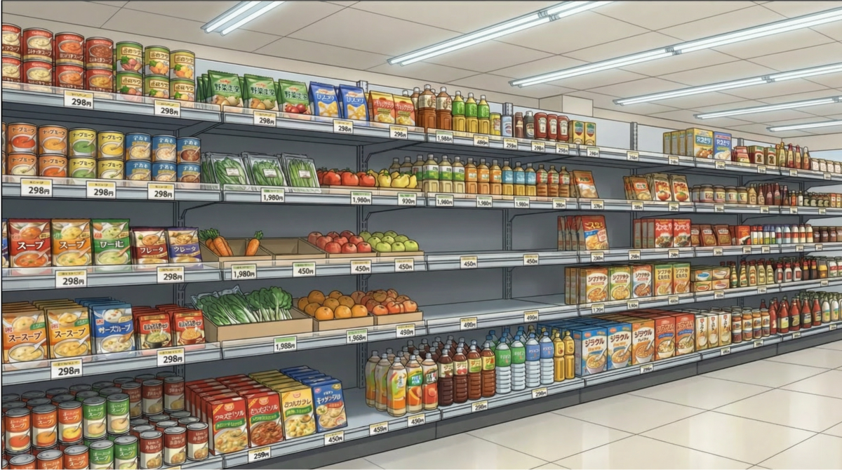 スーパーの品出しで補充する商品棚を早く見つけるコツは少なかったり、空の棚